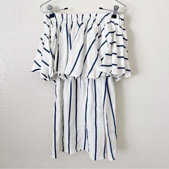 Faithfull the brand striped linen strapless dress size Small - Picture 6 of 15